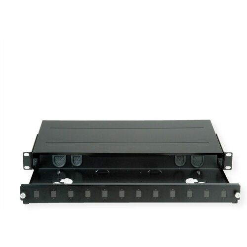 Roline 12 Anschluss/AnschlüsseGlasfaserplatte - Glasfaserleitung - Schwarz - 12 x Simplex - 12 x Duplex - 1U Hoch