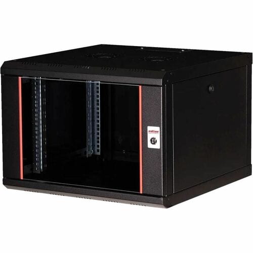 Roline 7U Wandmontierbar Geschlossener Schrank Rackschrank für Networking450 mm Rack Depth - Schwarz - Glas, Stahl, Blech 