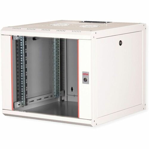 Roline 9U Wandmontierbar Geschlossener Schrank Rackschrank für Networking450 mm Rack Depth - Hellgrau - Glas, Stahl, Blech