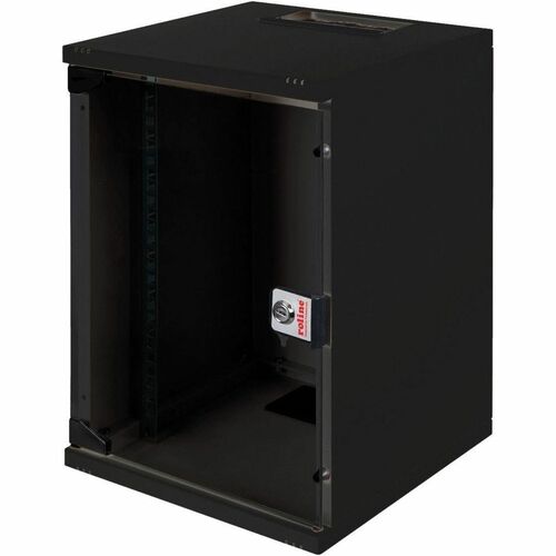 Roline 9U Wandmontierbar Geschlossener Schrank Rackschrank für Gehäuse, Networking270 mm Rack Depth - Schwarz - Glas, Stah