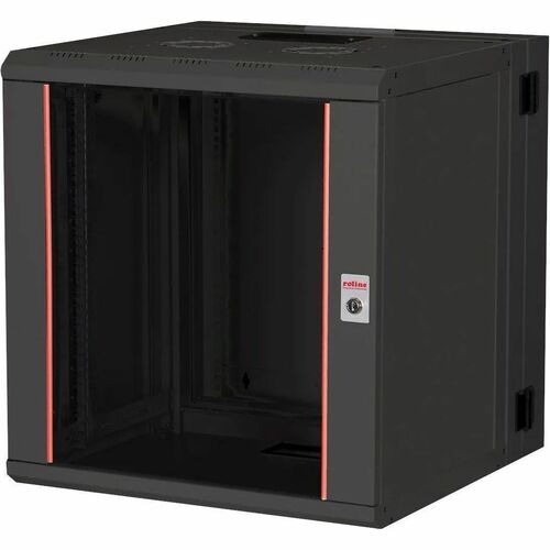 Roline 12U Wandmontierbar Geschlossener Schrank Rackschrank für Netzwerk-Geräte450 mm Rack Depth - Schwarz - Gummi, Blech,