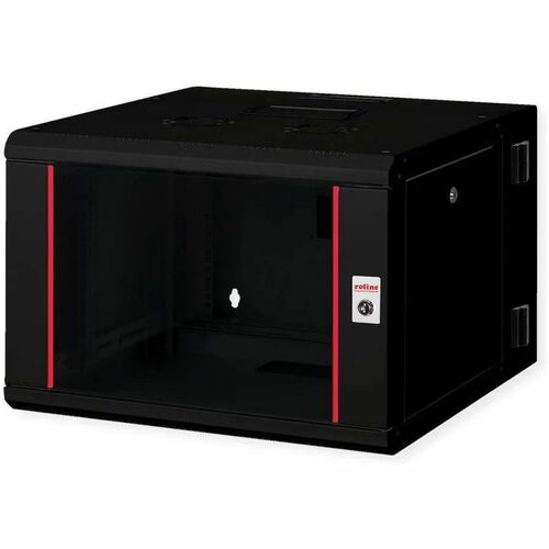 Roline 7U Wandmontierbar Geschlossener Schrank Rackschrank für Networking450 mm Rack Depth - Schwarz - Stahl, Glas, Blech 
