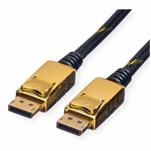 Roline Gold 1 m DisplayPort Datentransferkabel - Cable for Ultrabook, Notebook, PC, Monitor, TV, Projektor, Fernsehen, Blu