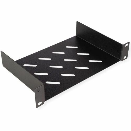 Roline 1U Rackmount Rack-Regal für Speichermedien, Schrank - Schwarz - Stahl, Blech