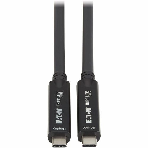 Tripp Lite series U420F-15M USB-C to USB-C Fiber Active Optical Cable, M/M, Black, 15 m (49 ft.) - 49.2 ft (15 m) Fiber Op