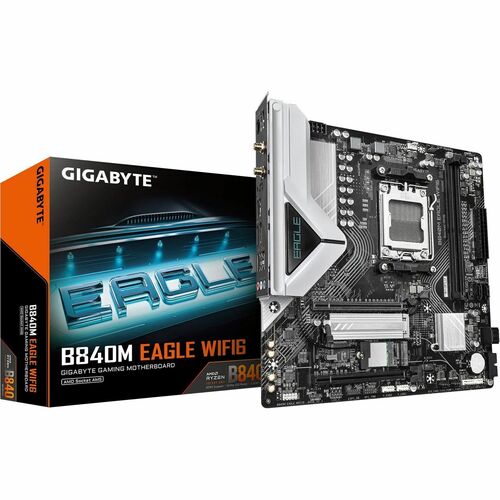 Gigabyte Ultra Durable B840M EAGLE WIFI6 Gaming Desktop Motherboard - AMD B840 Chipset - Socket AM5 - Micro ATX - Ryzen 7 