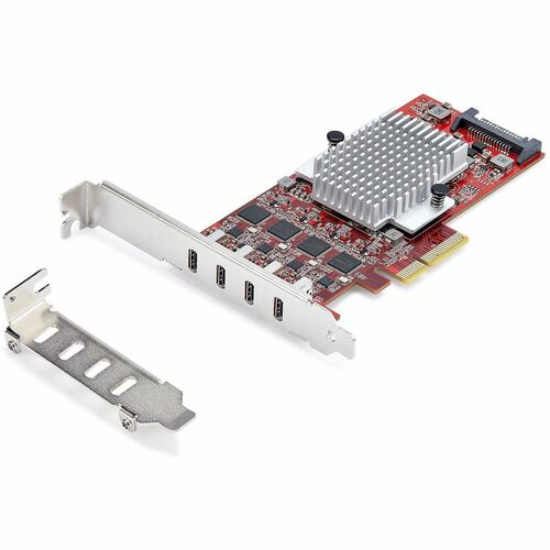 StarTech.com Carte PCIe USB-C 4 Ports, USB 3.2 10 Gbps, Carte d'Extension PCI Express USB-C, 4 Contrôleurs USB Indépendant