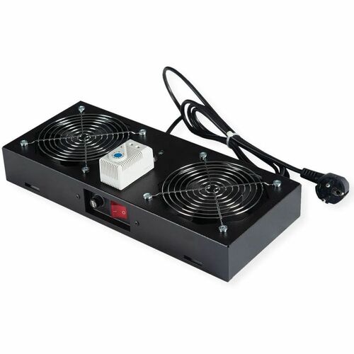 Roline Cooling Fan - Rack - 2 x Fan(s) - Black - Steel, Iron
