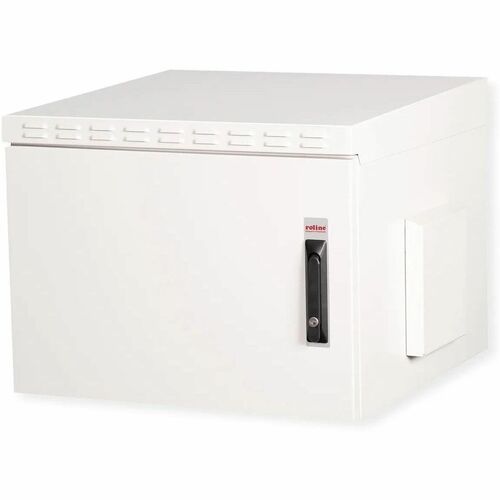 Roline 7U Wall Mountable, Pole Mountable Enclosed Cabinet Rack Cabinet for Networking535 mm Rack Depth - Light Grey - Stee