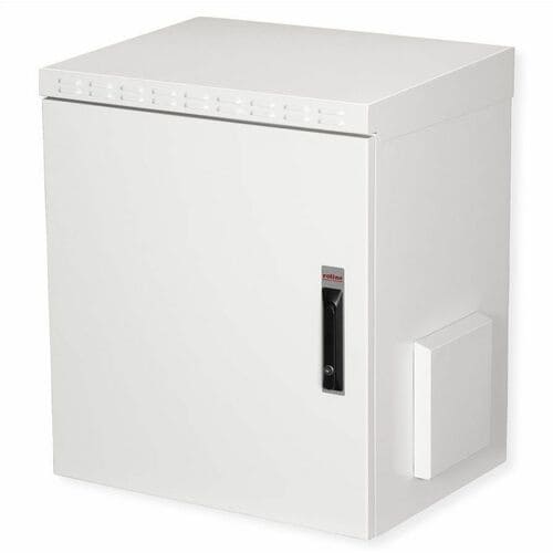 Roline 12U Wall Mountable Enclosed Cabinet Rack Cabinet for Rack535 mm Rack Depth - 482.60 mm Rail Depth - Light Grey - St