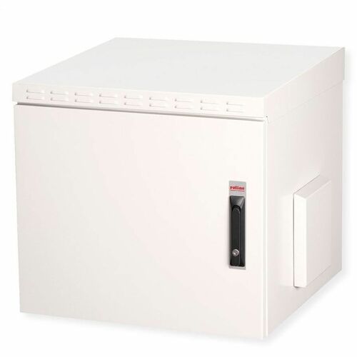 Roline 9U Wall Mountable, Pole Mountable Enclosed Cabinet Rack Cabinet for Networking535 mm Rack Depth - Light Grey - Stee