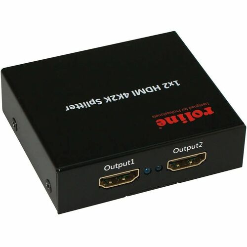 Roline 2-way HDMI Splitter - Black - 3840 x 2160 - 1 x HDMI In - 2 x HDMI Out