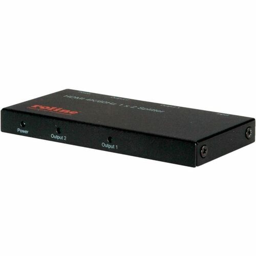 Roline 2-way HDMI Splitter - Black - 3840 x 2160 - 1 x HDMI In - 2 x HDMI Out