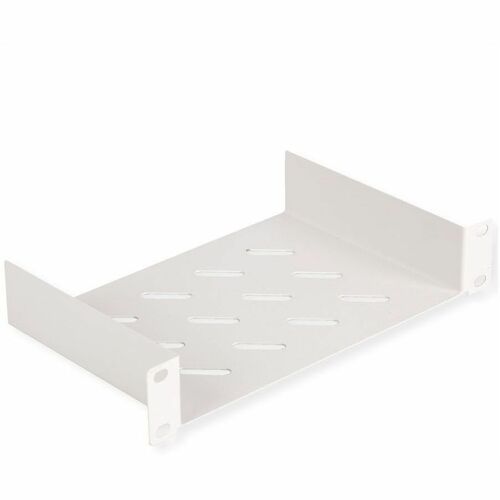 Roline 1U Rack-mountable Rack Shelf for Enclosure - Light Grey - Steel, Sheet Metal
