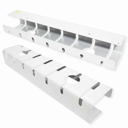 Roline Cable Organizer - White - 2 Piece Pack - Cable Tray - 1.1 m Length - Aluminium
