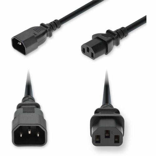 6FT C14 C13 18 AWG BLK PWR CBL SC TEMP 250V AT 10A PVC SJT