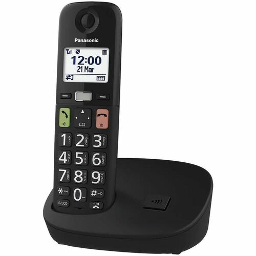 Panasonic KX-TGU110 DECT Cordless Phone - Black - 1 x Phone Line - Speakerphone - Hearing Aid Compatible