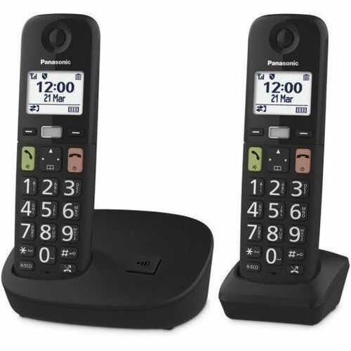 Panasonic KX-TGU112 DECT Cordless Phone - Desktop - Black - 1 x Phone Line - Speakerphone - Hearing Aid Compatible