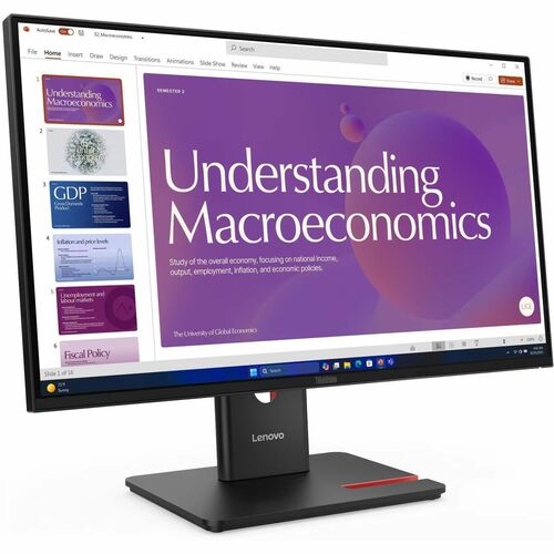 Lenovo ThinkVision T24D-40 24" Class Full HD LED Monitor - 16:9 - Eclipse Black - 60.5 cm (23.8") Viewable - In-plane Swit
