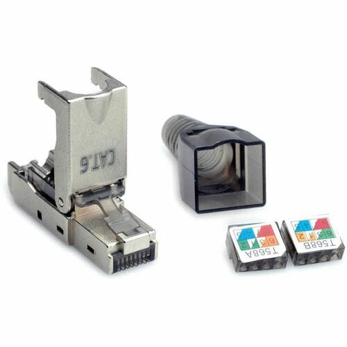 Value Network Connector - 1 x RJ-45 Network - Male - Shielding - Silver