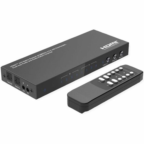 Value Audio/Video Switchbox - Cable - 3840 x 2160 - 4K, Full HD, 4K UHD, 2K - 1080p - 4 Input Device - 2 Display - Noteboo