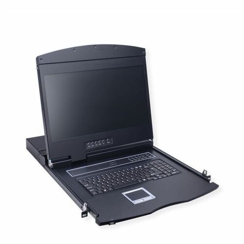 Value LCD Rack Console KVM Switch - Black - 48.3 cm (19") LCD - 1366 x 768 - 1 x USB - 1 x VGA - Keyboard - TouchPad - 12 