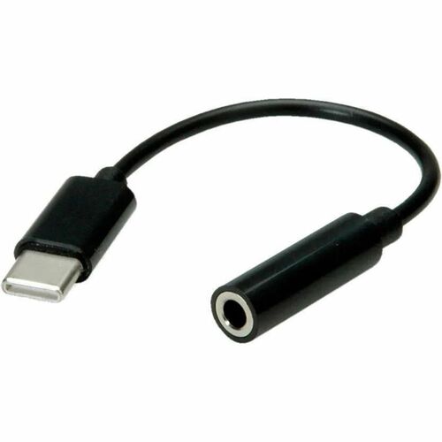 Value 13 cm Mini-Phone/USB-C Audiokabel - Cable for MacBook, Notebook, Smartphone, Tablet, Ultrabook - Schwarz