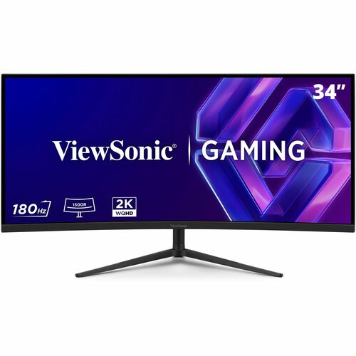 ViewSonic VX3418C-2K 34" Class UWQHD Curved Screen Gaming LED Monitor - 21:9 - Black - 86.4 cm (34") Viewable - Vertical A
