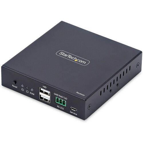 StarTech.com KVM Extender Receiver - Wired - 4K - 3840 x 2160 Maximum Video Resolution - 1 x Network (RJ-45) - 3 x USB - 1