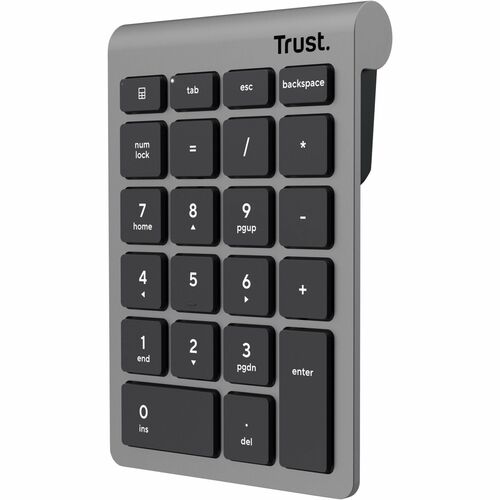 Pavé numérique Trust Xalas - Sans fil Connectivité - USB Type A Interface - Argenté - Ciseaux Pavé Numérique - RF - 2,40 G