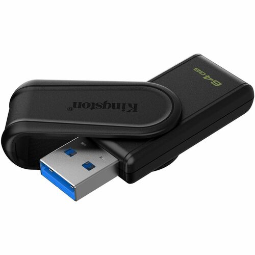 Kingston DataTraveler Exodia S USB Flash Drive - 64 GB - USB 3.2 (Gen 1) - Black - 1