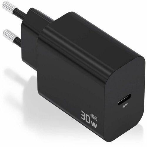 CARGADOR GAN 30W 1XUSB-C PD3.0 NEGRO