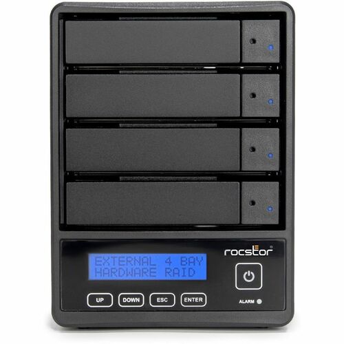 Rocpro U35 Professional 96TB RAID Drive - 24x4TB HDD - 7200 RPM - RAID 0/5/JBOD - USB 3.2 Gen 1 - 4-Bay - Hot Swap Tray - 