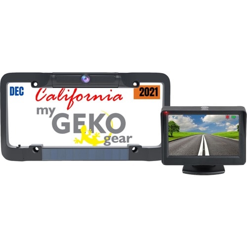 GekoGear SOLARST Back-up Vehicle Camera - Black - 10.9 cm (4.3"") Screen - Wireless - 640 x 480 Video - CMOS