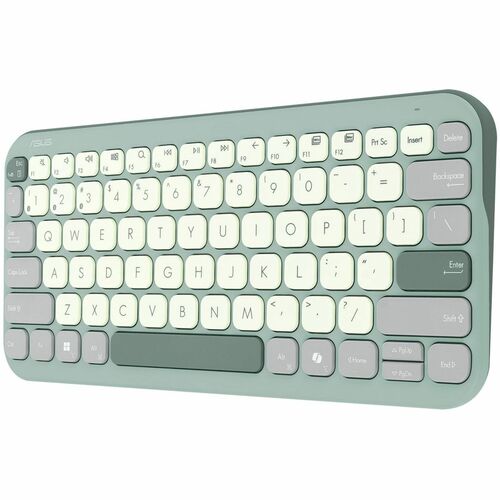 Asus Marshmallow KW100-GTL-CP Keyboard - Wireless Connectivity - Green Tea Latte - Scissors Keyswitch - Bluetooth - 5 - 10