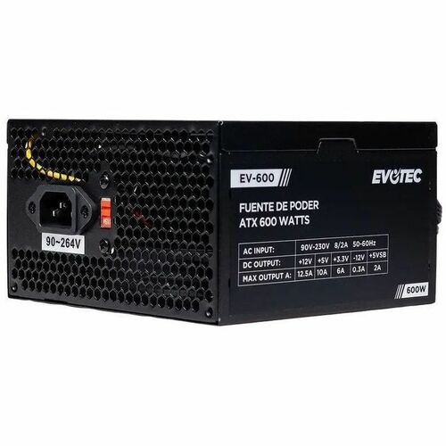 Naceb Fuente de alimentación - 600W - Negro - 120 V AC, 230 V AC Entrada - 5 V, 12 V, 5 V SB Salida - 1 Raíles +12V - 1 Ve