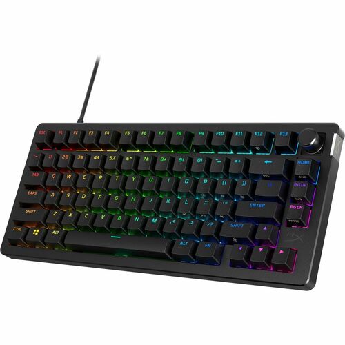 HyperX Alloy Rise 75 Gaming Keyboard - Compact - Cable Connectivity - USB Type A Interface - RGB LED - Mechanical Keyswitc