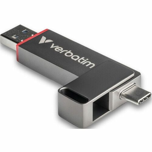 Verbatim Dual QuickStick 32040 128 GB USB 3.2 (Gen 1) Type A, USB 3.2 (Gen 1) Type C Flash Drive - Grey - 510 MB/s Read Sp
