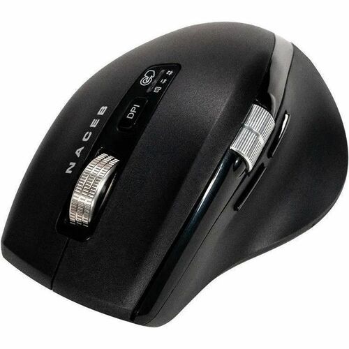 Mouse Naceb - Radiofrecuencia - USB - 6 Botón(es) - Negro - Inalámbrico - 2.40GHz - Recargable - 3200 dpi