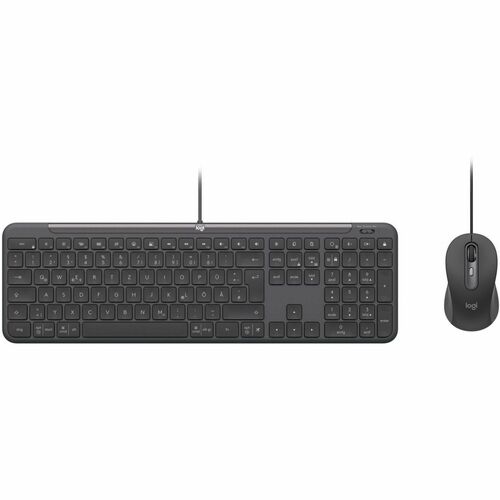 Logitech Signature Slim MK620 Keyboard & Mouse - QWERTY - German - USB Type C Scissors Cable Keyboard - Keyboard/Keypad Co