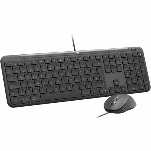 Logitech Signature Slim MK620 Keyboard & Mouse - QWERTY - Pan-Nordic - USB Type C Scissors Cable Keyboard - Keyboard/Keypa