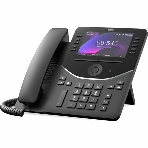 Cisco 9841 Telefone IP - Recondicionado - Secretária - Preto carbono - 4 x Total Line - VoIP - 8,9 cm (3,5") LCD - 2 x Red