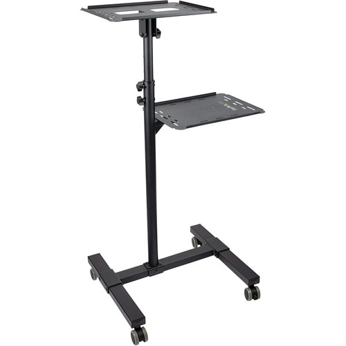StarTech.com Projector Trolley - 2 Shelf - 20 kg Capacity - 4 Casters - Steel - 502.9 mm Length x 454.7 mm Width x 1463 mm