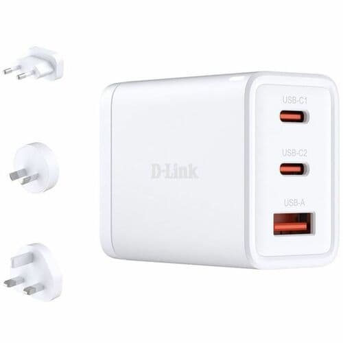 Adaptateur secteur D-Link DCP-651 - 65 W - Adaptateur universel - 1 USB - 2 USB Type-C - Pour Ordinateur Portable, Télépho