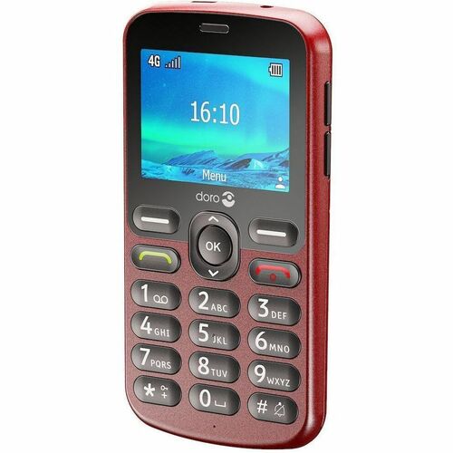 Doro 1880 17 MB Feature Phone - QVGA 320 x 240 - 4G - Rot - Bar - 1 SIM Support - kein SIM-Lock - Rear Camera: 300 Kilopix
