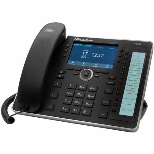 AudioCodes 445HD IP Phone - Corded - Corded - Bluetooth, Wi-Fi - Black - VoIP - 10.9 cm (4.3") LCD - 2 x Network (RJ-45) -