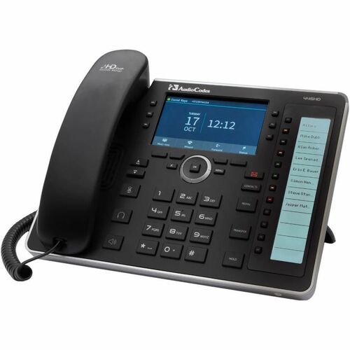 AudioCodes 445HD IP Phone - Corded - Corded - Bluetooth, Wi-Fi - Black - VoIP - 10.9 cm (4.3") LCD - 2 x Network (RJ-45) -