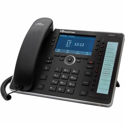 AudioCodes 445HD IP Phone - Corded - Corded/Cordless - Wi-Fi - Black - VoIP - 10.9 cm (4.3") LCDNetwork (RJ-45) - PoE Ports