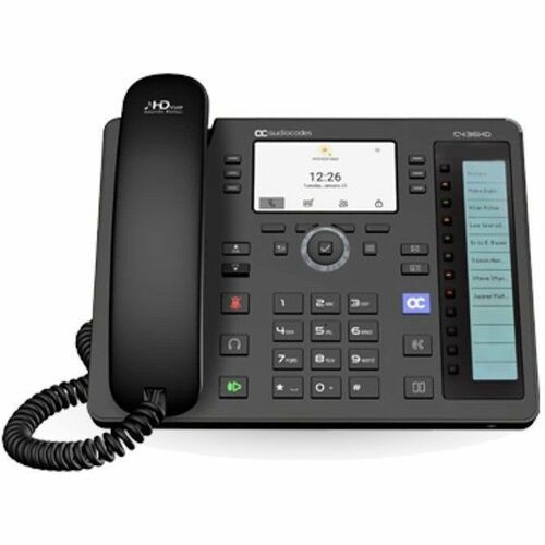 AudioCodes C436HD IP Phone - Corded - Corded - Black - VoIP - 10.9 cm (4.3") LCD - PoE Ports