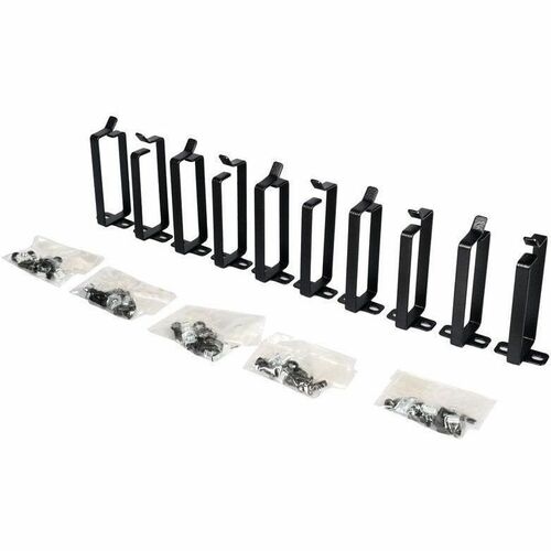 Roline Cable Organizer - Jet Black - 10 Piece Pack - Cable Management Bracket - Sheet Steel